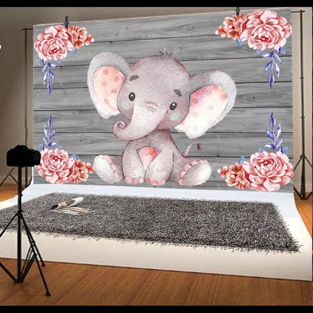Little pink elephant backdrop!